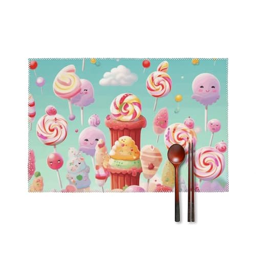 Sets de table Candy Happy lot de 4 pour protéger des rayures - 2