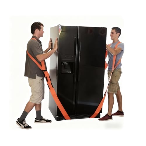 Image of QISHENG Moving Straps - 2-Person Shoulder Lifting & Moving System Heavy Duty Lifting Straps for Furniture Appliances Mattresses & Heavy Objects Up to 600lbs Orange Sling (Orange)