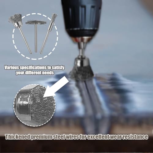 Image of 75Pcs Wire Brushes Set Steel Wire Brush Polishing Wheels Full kit 1 /8 inch Shank Accessories for Rotary Tools
