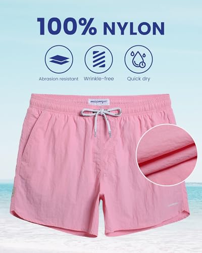 Image of maamgic Mens Swim Trunks 5 inch with Mesh Lining Quick Dry Bathing Suits for Men Swim Shorts Swimwear