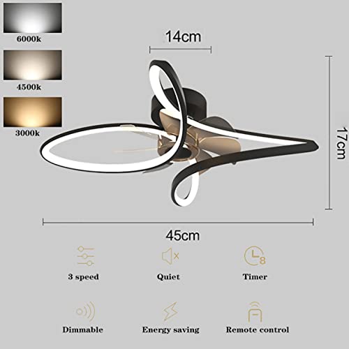 Ventilateur de plafond réglable moderne avec télécommande noire - 3