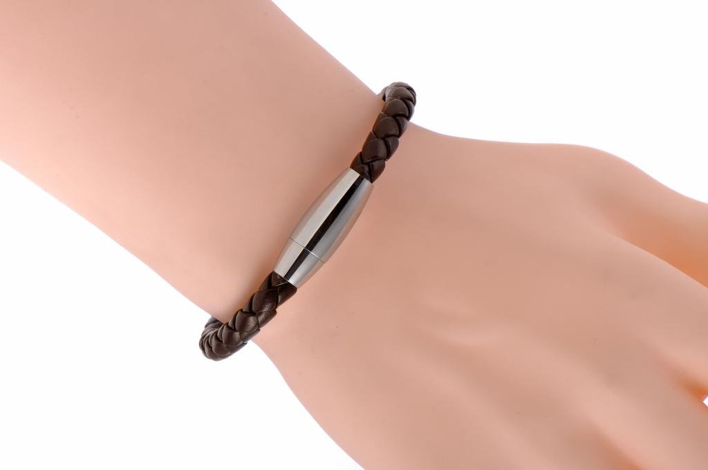 Gemini Gm045 - Pulsera trenzada de cuero para hombre, para el día de San Valentín, para hombres, mujeres, adolescentes, niños y niñas, 9 pulgadas, 9 inches, Cuero