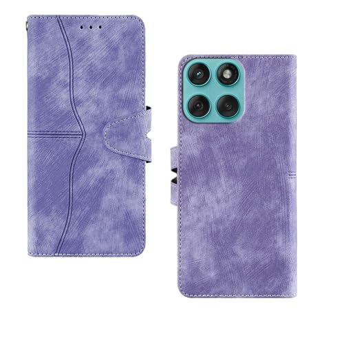 Image of amazon basics Moto Edge 60 Fusion 5G Flip Cover | Card Pockets Wallet & Stand | Flip Cover for Moto Edge 60 Fusion 5G (Purple)