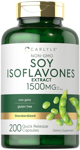 Carlyle Soy Isoflavones for Women and Men | 200 Capsules | Non-GMO Gluten Free Extract Supplement