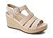 Vionic Women's Hoola Tawny T-strap Wedge - Ladies Platform Sandal with Concealed Orthotic Arch Support Nude Suede 9 M US