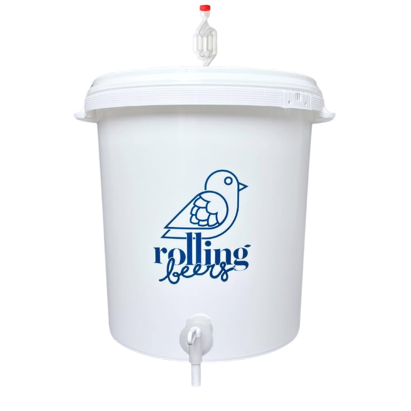 Rolling Beers Seau 30L Blanc Gradué Polypropylène ou Plastique Rond 4 kg