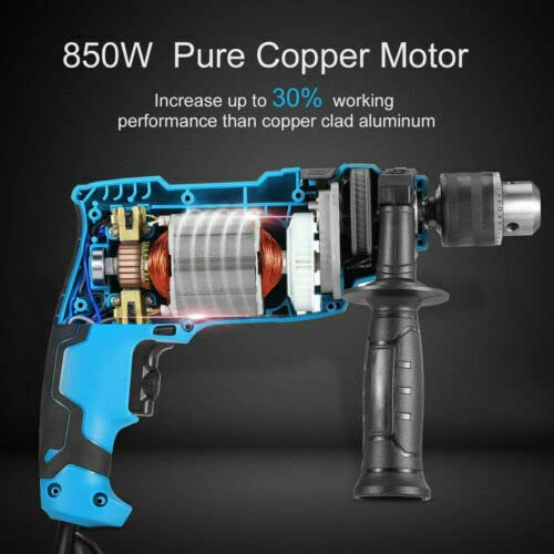 850w Bohrmaschine,Schlagbohrmaschine,mit drei Bohrer,3000 RPM, 2 Funktionen in 1 Hammer und Bohren,360 Grad verstellbarem Zusatzhandgriff – Bild 6