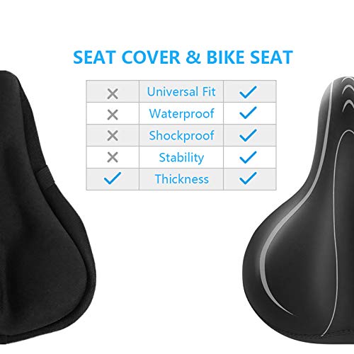 BLUEWIND Bike Seat, Most Comfortable Bicycle Seat Memory Foam Waterproof Bicycle Saddle - Dual Shock Absorbing - Best Stock Bicycle Seat Replacement for Mountain Bikes, Road Bikes (Grey)