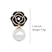 Fashion jewelry designer imitation pearl black camellia charm dangle earrings for women