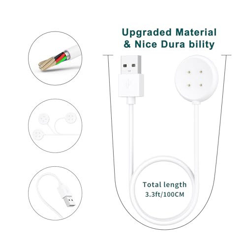 Image of Tobfit USB Charger Cable Compatible for Google Pixel Watch 2 3, Magnetic Charging Cord Replacement for Pixel Watch 3 2 Smartwatch 100cm (White)