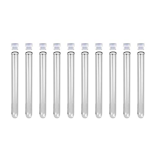 Materiały do eksperymentów 50 szt. - 20 ml plastikowe probówki 16 x 150 mm z zakrętkami 6-calowe przezroczyste probówki laboratoryjne do chemii laboratoryjnej (rozmiar: 16 x 150 mm)