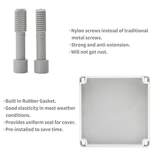 Makerele Outside Electrical Box Waterproof Grey 3.74”2.56”2.17” (956555Mm) Ip67 Small Project Abs Plastic Case With 2 Npt 1/4” Glands #TOP7