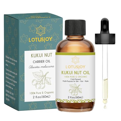 LOTUSJOY Kukui Nut Oil 100% Pure For Skin Hair Nails 2 Oz