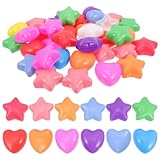 Generic 60 StüCk BäLlebad BäLle, Herz- Und SternföRmige PoolbäLle, Crush Proof PlastikbäLle FüR Party Und Spiel, Bunt, 5.8cm Und 6.2cm