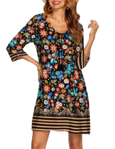 Image of Zeagoo 3 /4 Mini Sundress Boho Cover Up