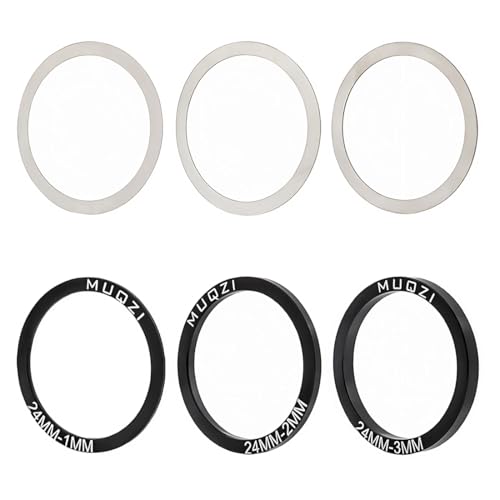 Teegxddy sellos de rodamiento interior de bicicleta, manivela de 24 mm, espaciador inferior, Espaciador Eje pedalier Bicicleta para BB86/91/92/BB30/PF30, accesorios para bicicleta,6 Piezas(A)