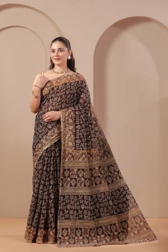 Image of TAMAIRA FASHION Mulmul Pure Cotton Saree For Woman Warli Batik Printed |Office Wear Daily Wear Sarees For Women Without Blouse Piece(Available in 11 Colours)