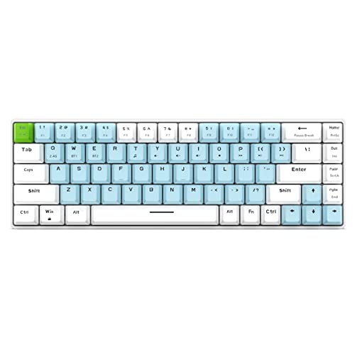 Image of Qisan Mechanical Gaming Keyboard Dual Mode 2.4G /BT Wireless Keyboard with Blue Switch Mini Design (60% Keyboard) 68 Keys Computer Keyboard US Layout | Gaming Pc | Wireless Gaming Keyboard