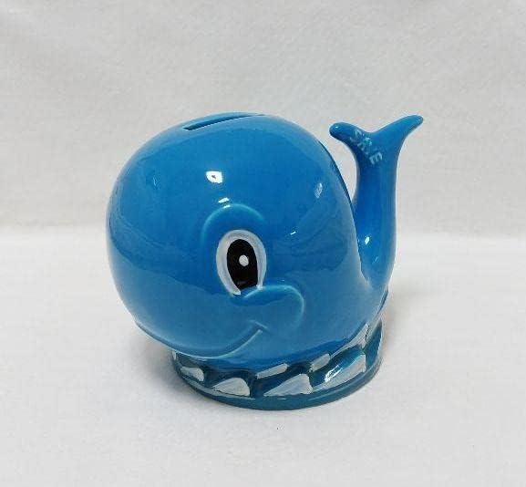 クジラ 貯金箱イギリスビンテージ陶器人形 1987年 英国銀行ビンテージ