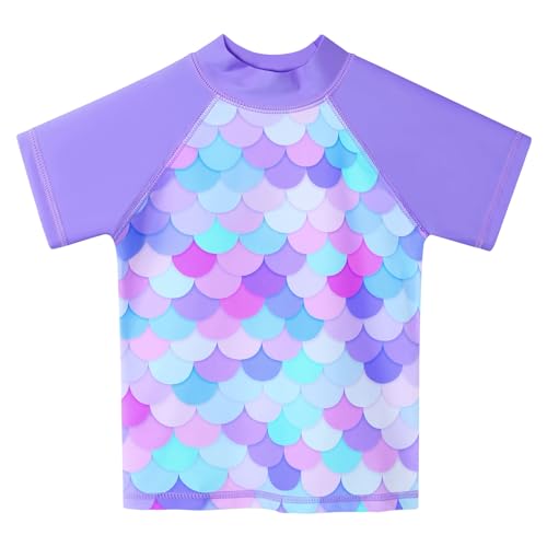 Image of Girls Two Piece Swimsuit Floral UPF 50+ Rash Guard Set Kids Beach Swimwear