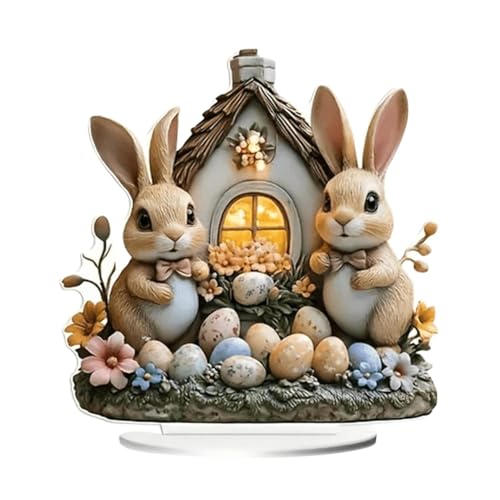 Decorazione Da Tavolo Con Uova Di Coniglio Pasquale, Segno Da Tavolo Del Coniglietto Pasquale, Ornamento Da Tavolo Coniglietto In Acrilico, Centrotavola Con Uova Di Coniglio Di Primavera Per La Casa
