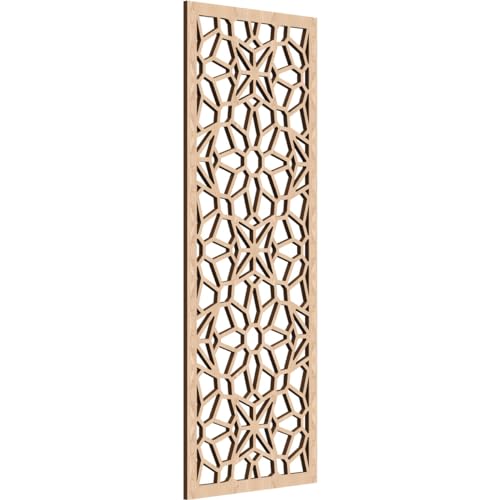 Lock Haven Decorative Pierced Fretwork Wood Wall Panels, 17 3/8"W x 44 3/8"H x 3/8"T, Red Oak