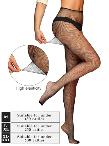 Ramede 6 Pairs Women Fishnet Thigh High Stockings Waist Tights Striped Patterned Fish net Leggings Pantyhose for Halloween3