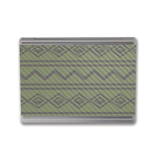 Image of MightySkins Carbon Fiber Skin Compatible with Microsoft Surface Laptop Go 3 (2023) Full Wrap Kit - Green Western | Protective, Durable Textured Carbon Fiber Finish | Made in The USA