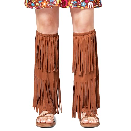 image for Spooktacular Creations Women's Hippie Fringe Boot Covers, Brown Women 