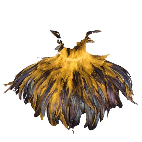 Cape gothique plumes véritables ailes épaule col écharpe unisexe