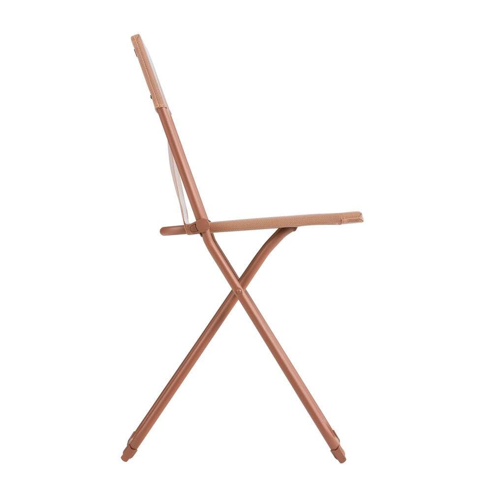 Lafuma - Chaise Pliante Ultra-compacte | Fabriqué en FRANCE - Garantie 5 ans - Orange - Chaise assortie aux tables BALCONY pour un ensemble harmonieux
