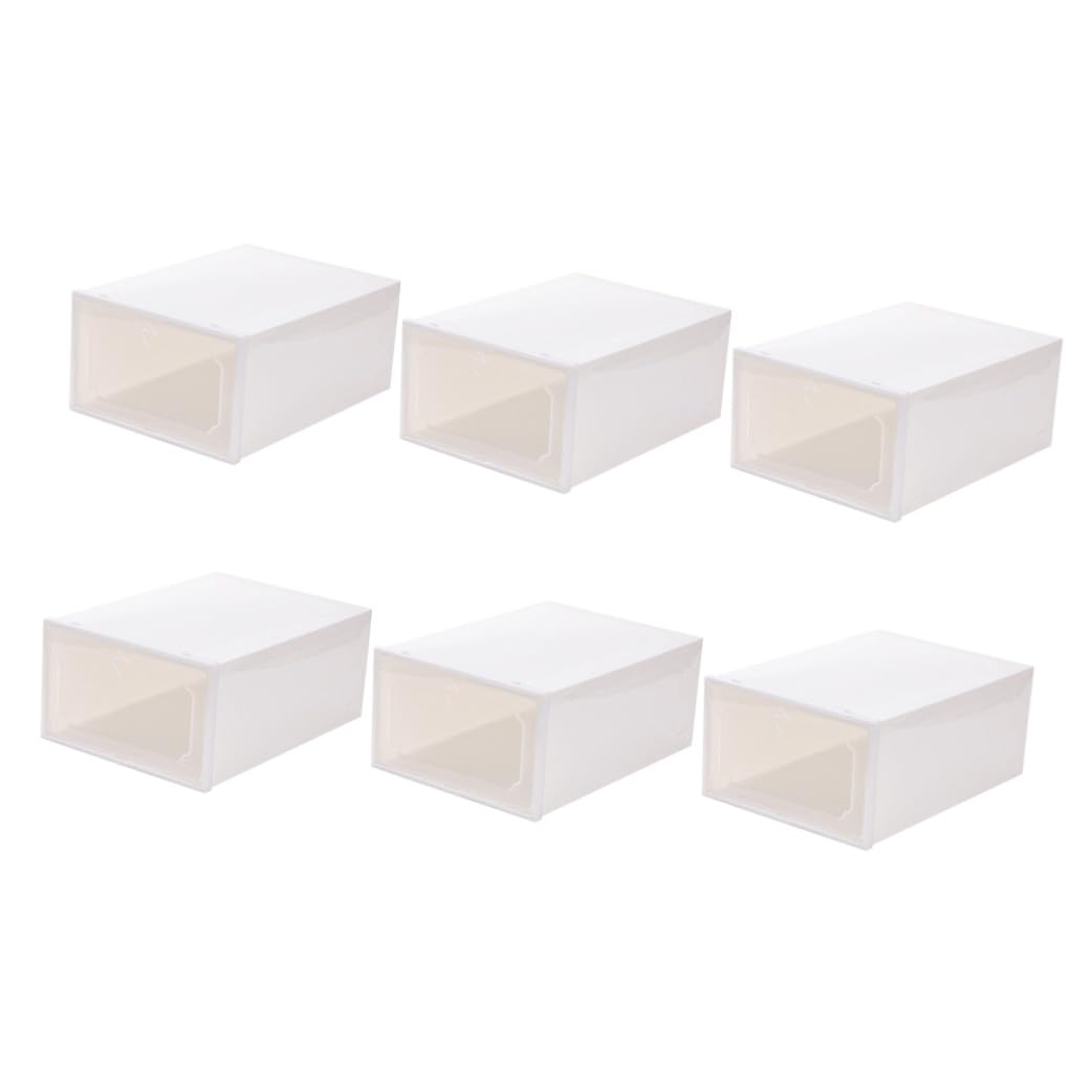 Toyvian 6pezzi Scatola per Scarpe Trasparente in Plastica Organizer Cassetto Contenitore Creativo Design Capiente e Resistente per Riporre le Calzature