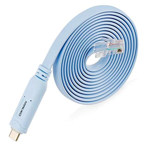 USB-C Cisco Console Cable,OIKWAN 6ft USB Type C to RJ45 Serial Adapter Essential Accessory of Cisco, NETGEAR, Ubiquity, LINKSYS, TP-Link Routers/Switches for Laptops Cover
