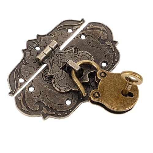 ARTIBETTER 1 Set Vintage Padlock Hasp Buckle Hasp Latch Buckle Clasp Latch Small Latch Hasp Boxes Buckle Hasp Lock Jewelry Boxes Buckle Small Lock Cabinet Hasp Latch Zinc Alloy