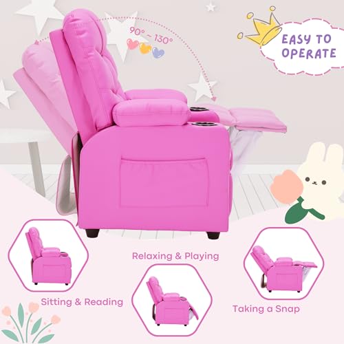 Snugway SN83259-PINK Marshmallow Larger Kids Reclining Chair Leather Recliner Sofa Children Ages 3-12 thumb #4