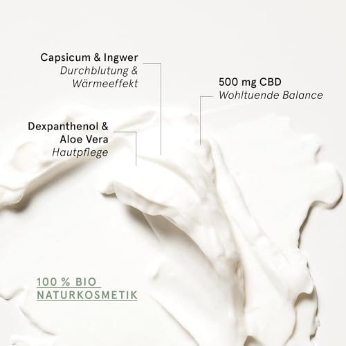 CBD Wärmende Salbe mit Soforteffekt | Hochdosierte Hanfcreme | Extra stark | Cannabis-Aktiv-Gel mit 500mg Cannabidiol, Chili & Ingwer | 100% vegan | CBDVITAL