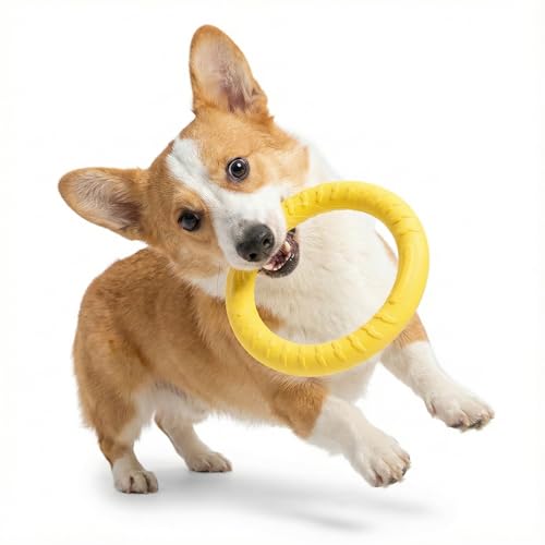Image of Petarchi RuffFoam Puller Rings for Dogs - Soft Yet Durable Patented Foam Material | Safe on Teeth & Gums, Lightweight Fetch & Tug Toy Water-Friendly Training Ring | Large Size (28-30cm Outer Diameter)