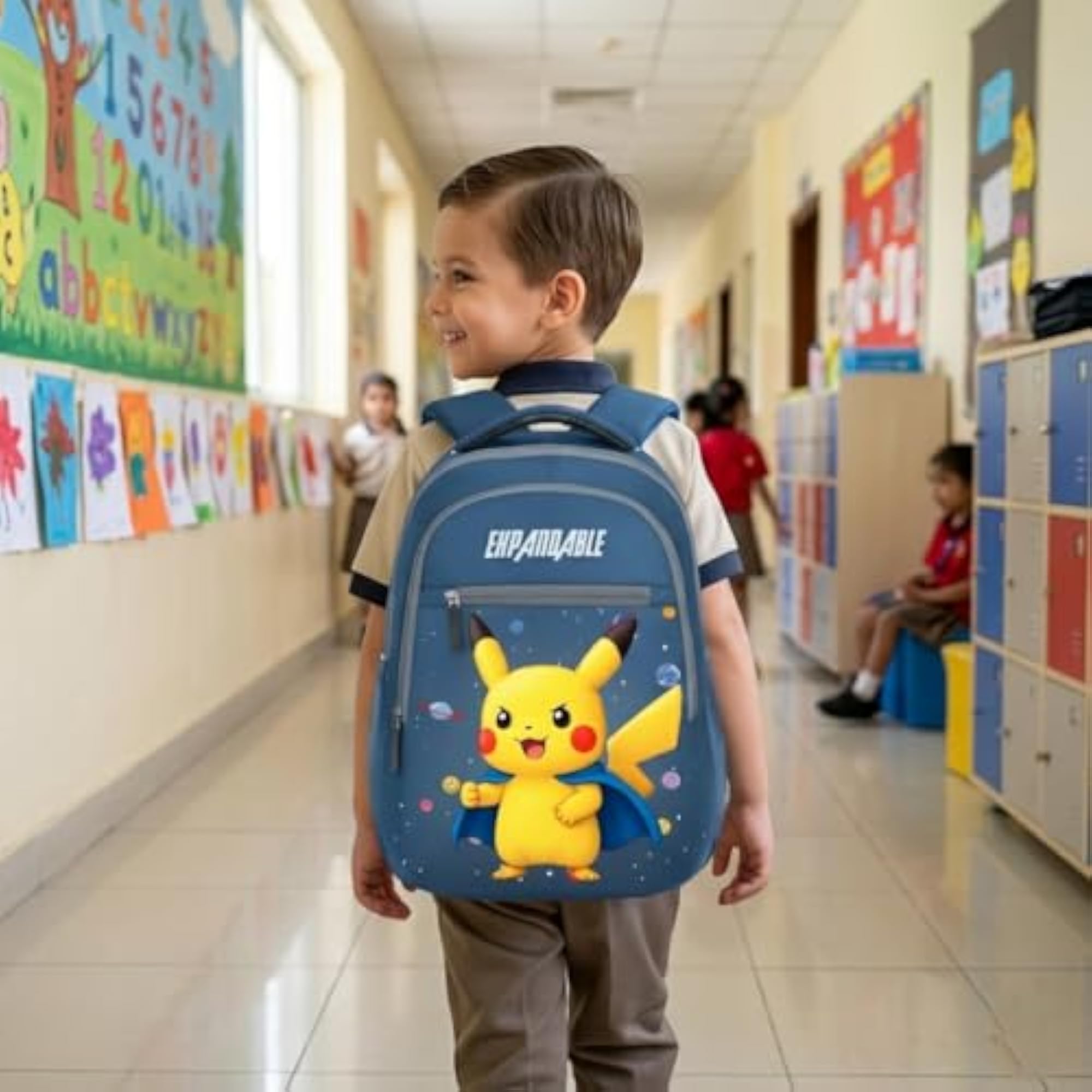 Kids Electric Hero Mouse Design School Backpack, Lightweight