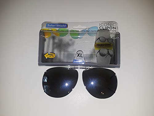 Solar Shield Iconic Clipon Collection Aviator Shape Grey Lenses (XL)2