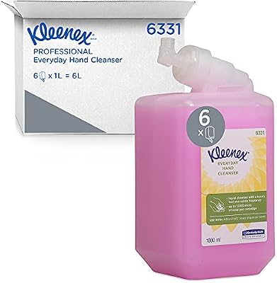 Kleenex Jabón de Manos Líquido 6331, Color Rosa, Perfumado, 6 Recambios x 1 Litro (6 total)