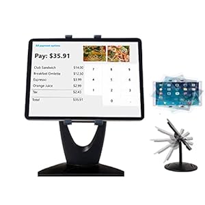 MAX SMART Large Tablet POS Stand, Rotating Commercial Tablet Stand, Swivel Base for Retail Kiosk Register Office Showcase Cashier and Business