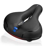 GUJIN Selle de Vélo, Selle Velo Imperméable et Respirante Ergonomique, Confortable Rembourrée Mousse Mémoire, pour Vélos de Route/VTT/Vélos de Ville/Vélos Pliants Noir+Bleu