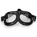 WWII RAF Vintage Pilot Style Black Frame Motorcycle Biker Café Racer Cruiser Helmet Goggles