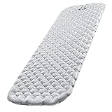 Almohadilla para dormir resistente y duradera: esta colchoneta de dormir ligera está hecha de material de alta calidad, nailon de peine de miel 70D R/S, duradero y resistente al desgaste; la tecnología de ajuste a presión sin costuras garantiza un excelente sellado e inflado completo durante toda la noche. Puedes disfrutar de una buena noche de sueño en esta colchoneta de camping de calidad sin tener que despertarte en medio de la noche para volver a inflar.