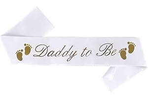 Classy Daddy to Be Sash for Baby Shower - Elegant White with Gold Lettering