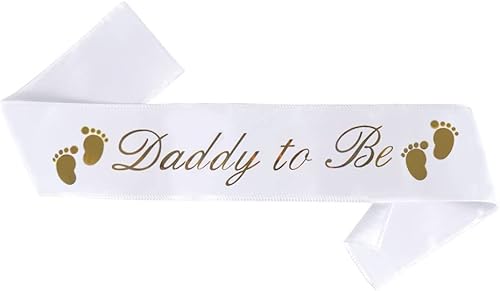 Banda para baby shower con clase para papá (texto en blanco con letras doradas), decoración de fiesta de baby shower, regalos, regalos, suministros