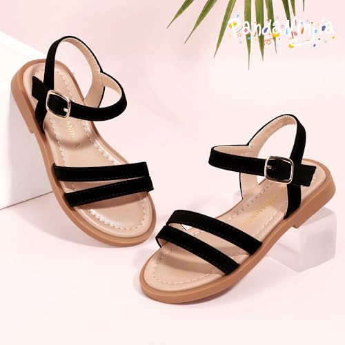 Image of PANDNAINJIA Girls Sandals Open Toe Toddler Kids Dress Summer Shoes