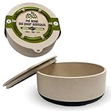 Palz&Co EcoBowl with Lid for Dogs & Cats, 28 oz Gray - Natural Bamboo Pet Bowl with Non-Slip Base, Pet Food and Water Dish, Dishwasher Safe