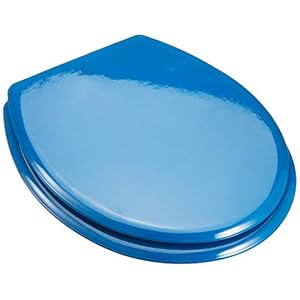 MSV WC-Sitz in Dunkelblau mit Edelstahlscharnieren und Absenkautomatik von Oben