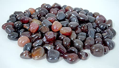 Image of Maroon Onyx Pebbles for Decoration - Pebbles Stones for Fish Tank Aquarium, Fountain, Table Decor - Decorative Stones and Pebbles for Home /Garden Decor (900 Grams, Maroon Onyx)